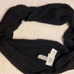 Coach Black Wool & Cashmere Cable Knit Infinity Scarf NWT OS. MSRP $248.